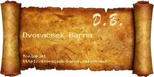 Dvoracsek Barna névjegykártya